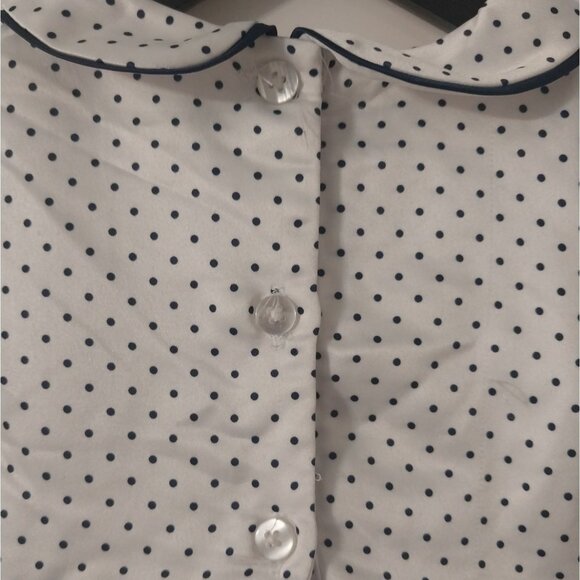 Little Me White Navy Polka Dot Sleeveless Dress Size 18m - Picture 5 of 8